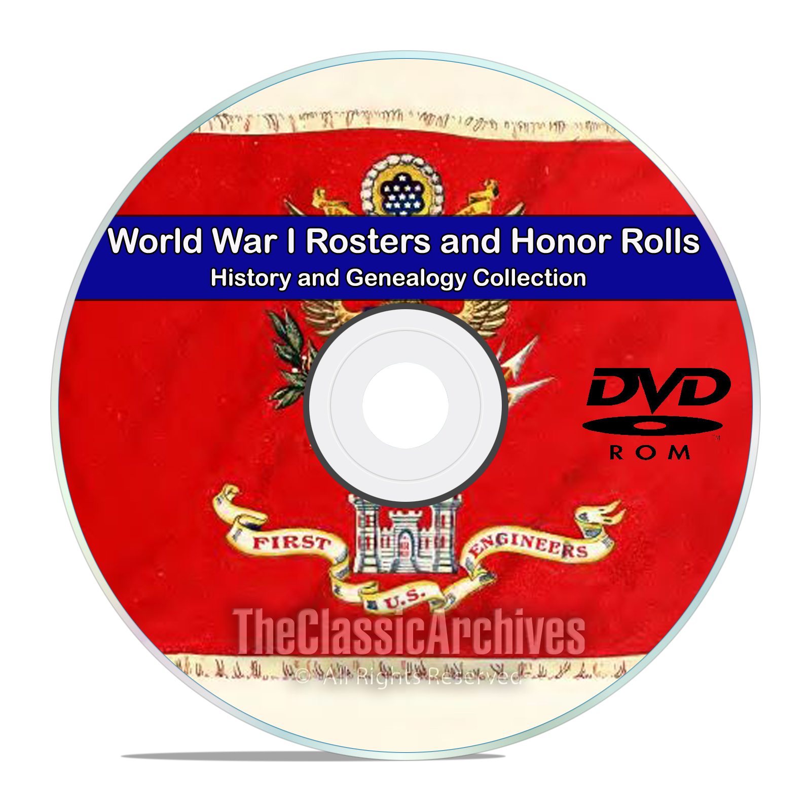 World War I WWI Rosters and Honor Rolls, Names, Records, 56 books on DVD